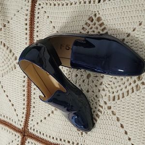 Men's blue patent loafer